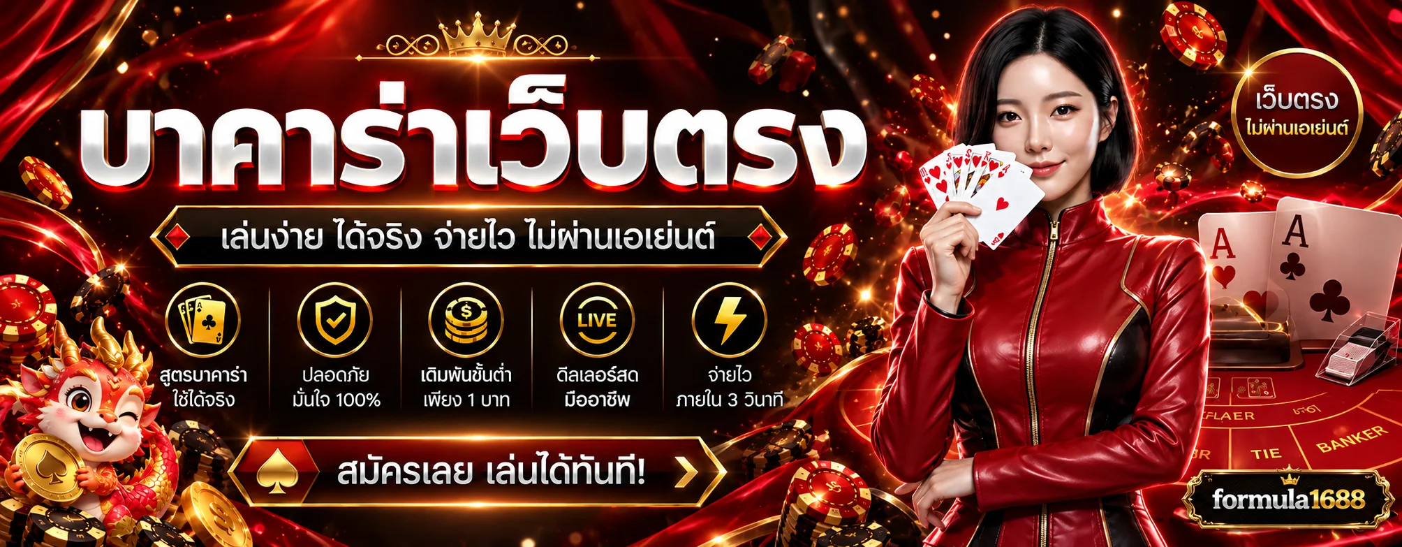formula1688 คาสิโนสด คู่มือเกมโต๊ะ แบนเนอร์ข้อมูล